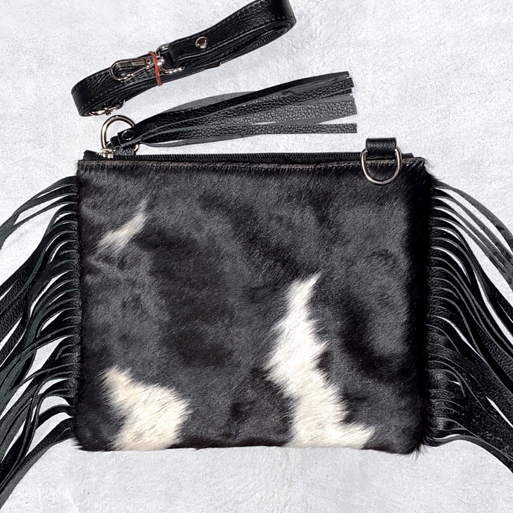 New Handmade 100% Real Cowhide Leather Crossbody Purse Handbag Hair On
